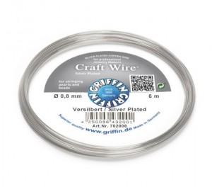 GRIFFIN Craft Wire Проволока посеребренная, 0,8 мм, 6 м, арт.702008